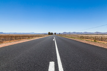 Long straight and open roads of the Karoo, South Africa.