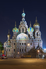 Fototapeta na wymiar Church of the Savior on Spilled Blood at night, Saint Petersburg, Russia