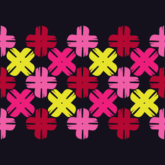 Obraz premium Seamless abstract geometric pattern. Mosaic texture. Brushwork. Hand hatching. Scribble texture. Textile rapport.