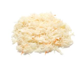 Delicious sauerkraut on white background