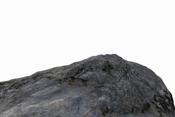 Cliff stone located part of the mountain rock isolated on white background.