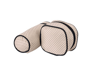 Beautiful doted beige color lunch box and water bottle cover with black zip. Soft cotton fabric easily carry by anyone for school and office use.