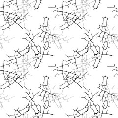 Elegant black seamless pattern with chaotic cracks in black, grey and white colors