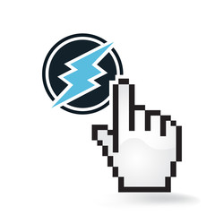 Electroneum Cryptocurrency Coin Sign Hand Cursor Click Isolated