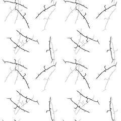 Elegant black seamless pattern with chaotic cracks in black, grey and white colors
