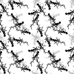 Obraz premium Elegant black seamless pattern with chaotic cracks in black, grey and white colors
