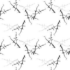 Elegant black seamless pattern with chaotic cracks in black, grey and white colors