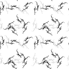 Elegant black seamless pattern with chaotic cracks in black, grey and white colors