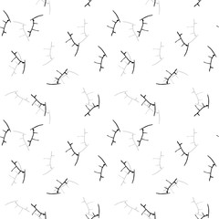 Elegant black seamless pattern with chaotic cracks in black, grey and white colors