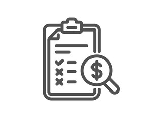 Accounting report line icon