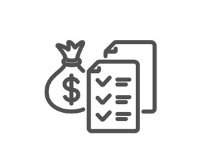 Accounting wealth line icon