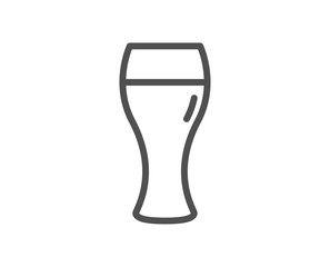 Beer glass line icon. Pub Craft beer sign. Brewery beverage symbol. Quality design element. Classic style glass. Editable stroke. Vector
