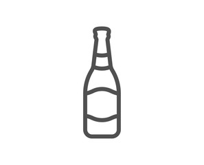Beer bottle line icon. Pub Craft beer sign. Brewery beverage symbol. Quality design element. Classic style beer. Editable stroke. Vector