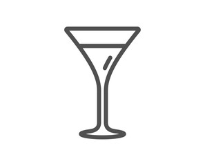 Martini glass line icon. Wine glass sign. Quality design element. Classic style. Editable stroke martini. Vector