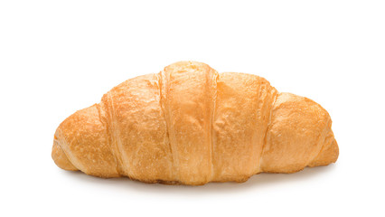 Tasty croissant on white background