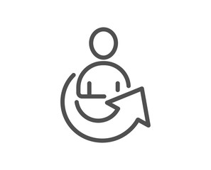 Share line icon. Business management sign. Employee, Manager refer symbol. Quality design element. Classic style. Editable stroke. Vector