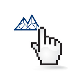 Mithril Cryptocurrency Coin Sign Hand Cursor Click Isolated