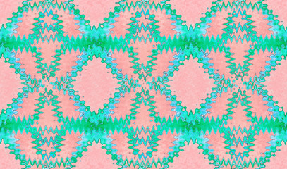 Watercolor painting and digital technology. Abstract background with a pattern of fairy flowers. The atmosphere and colors of the sunny flowering meadow.