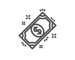 Payment money line icon. Dollar exchange sign. Finance symbol. Quality design element. Classic style money. Editable stroke. Vector