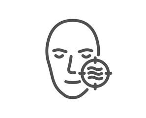 Problem face skin line icon. Need facial care sign. Target symbol. Quality design element. Classic style problem skin. Editable stroke. Vector