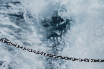 sea ​​water moving by motor boat