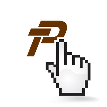 Paypex Cryptocurrency Coin Sign Hand Cursor Click Isolated