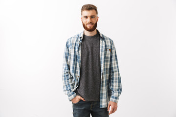 Fototapeta premium Portrait of a handsome young bearded man
