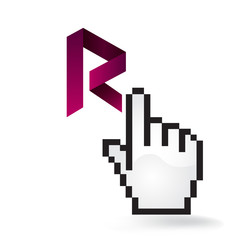 Revain Cryptocurrency Coin Sign Hand Cursor Click Isolated