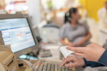 woman working as a cashier