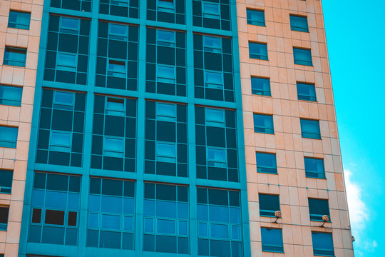 Orange And Blue Colored Office Building