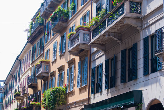 Houses of Brera area in Milan