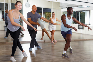 Fototapeta premium dancing people practicing vigorous swing