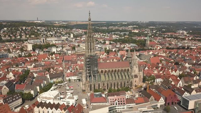 Aerial view of Ulm Minster at day time