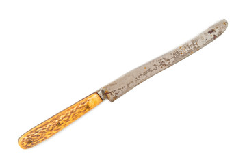 Antique table knife isolated on white background
