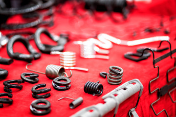 Metal spring parts of automotive manufacturing by high precision machine in the factory