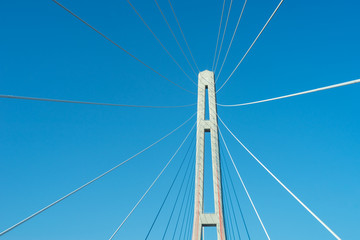 Naklejka premium Fragment of a cable stayed bridge Golden Bridge .