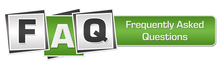 FAQ - Frequently Asked Questions Green Grey Squares Bar 