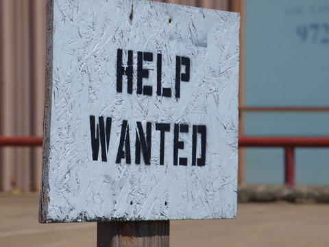 Stenciled Help Wanted Sign Gets Job Done