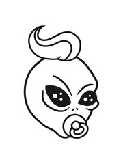kopf gesicht baby kind schwanger mama papa schnuller rassel windel alien ausserirdischer weltall ufo weltraum besucher grau grey grusselig böse comic cartoon clipart horror halloween