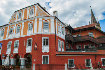 Fototapeta premium Colorful buildings, Sibiu, Romania