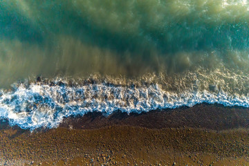 waves on the sea, top view
