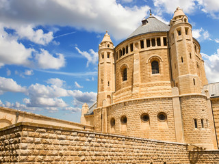 Fototapeta na wymiar Abbey of Dormition (Church of the Cenacle) on mount Zion, Israel.