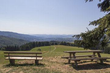 Panorama from Schweigmatt in the Black Forest  to the Alps