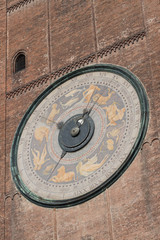 Fototapeta na wymiar Cremona, Italy: Astronomical clock on the Torrazzo belltower