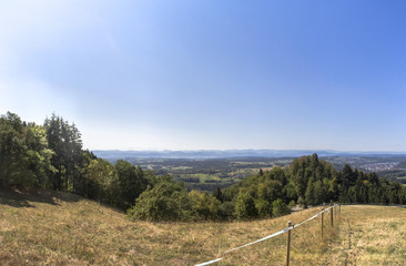 Fototapeta na wymiar Panorama from Schweigmatt in the Black Forest to the Alps