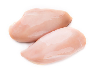Raw chicken fillet isolated on white