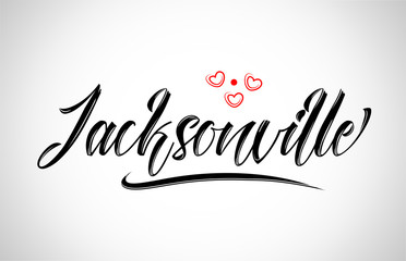 jacksonville city design typography with red heart icon logo