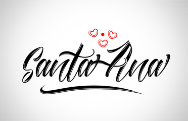santa ana city design typography with red heart icon logo