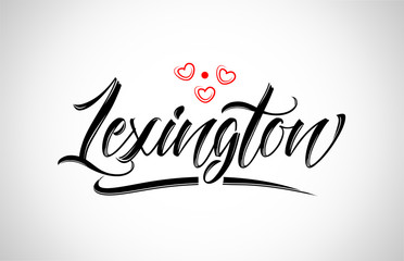 lexington city design typography with red heart icon logo