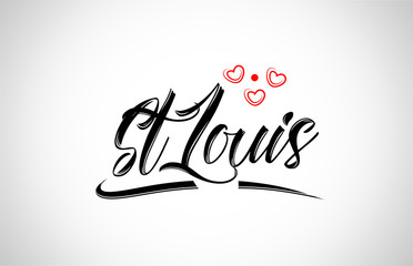 st louis city design typography with red heart icon logo